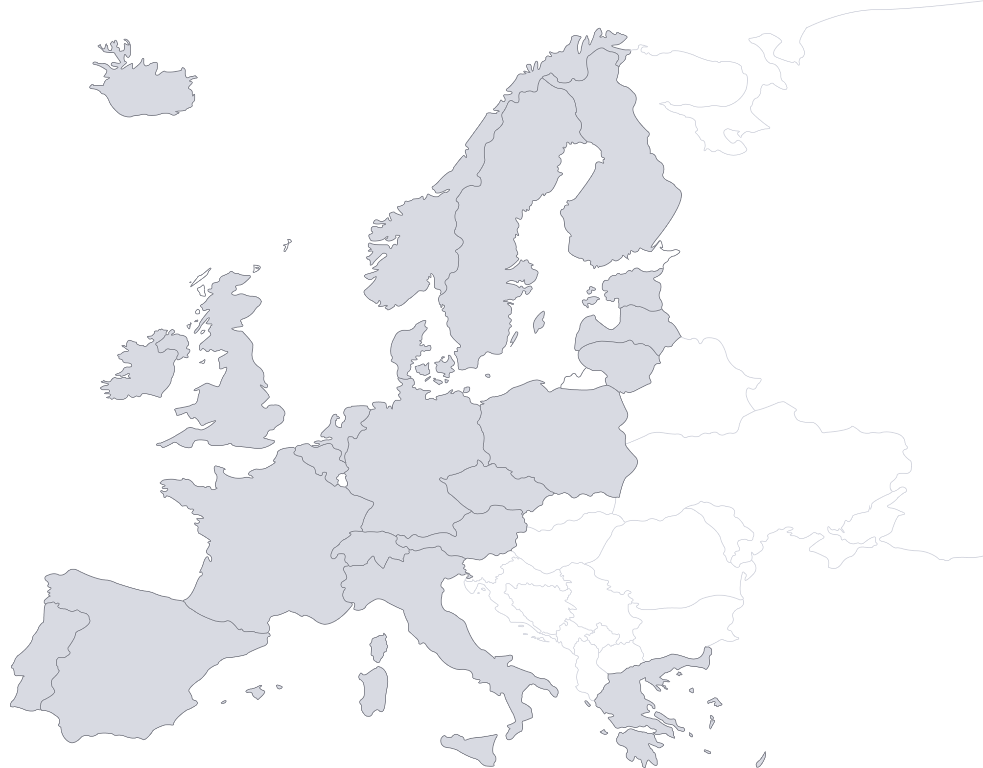 Europakarte mit unserem Liefergebiet
