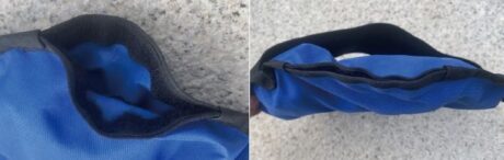 Side view showcasing sand fill opening