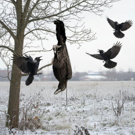 Feathered Crow Decoy